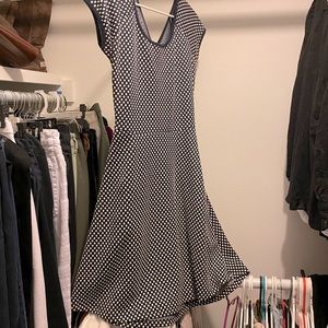 Navy polka dotted dress